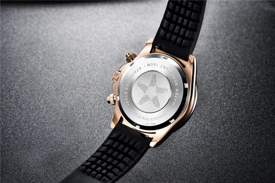 Pagani V2 Chrono Rubber Black & Gold